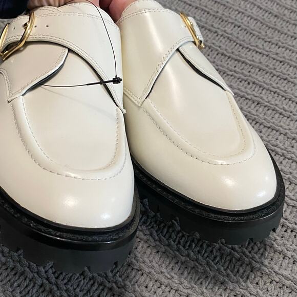 J. Crew Ivory Patent Leather Platform Loafers Woman’s Size 7.5 Preppy minimalist - Picture 7 of 11